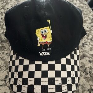 Vans Black & White Checkerboard SpongeBob Baseball Cap